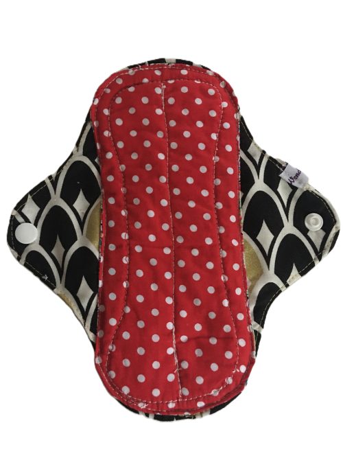 White Dots on Red with Black n Gold
